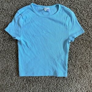Light Blue Fitted Baby Tee